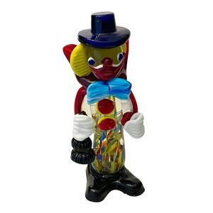 Murano Glass Clown Figurine 60s Castanet by Fratelli Pitau 7.5" Sculpture Italy